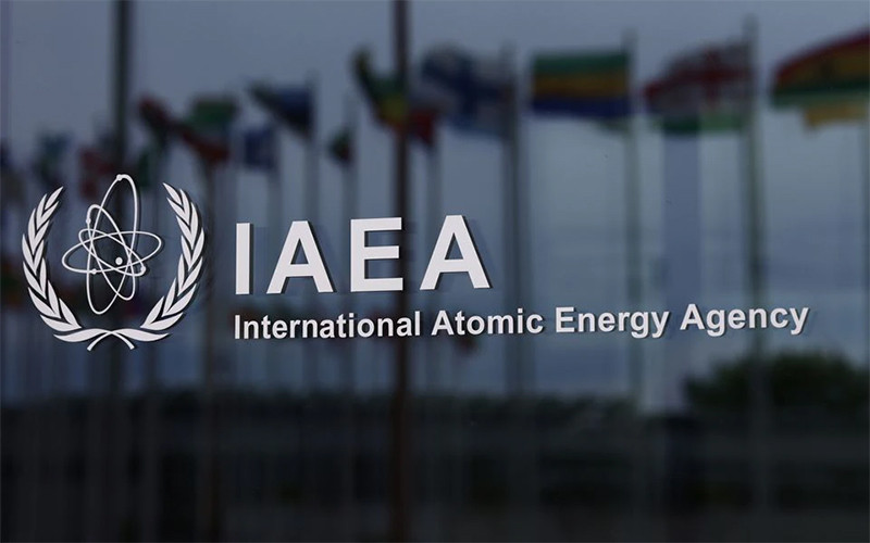 Biểu trưng của IAEA tại trụ sở của tổ chức này ở Vienna, Áo, tháng 5/2021. (Ảnh: Reuters)