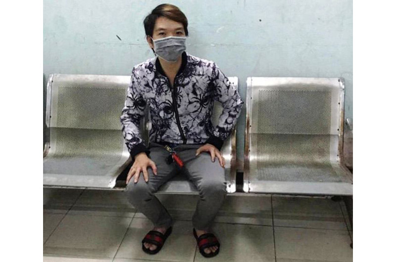 Đối tượng Hứa Hán Võ tại cơ quan Công an. 