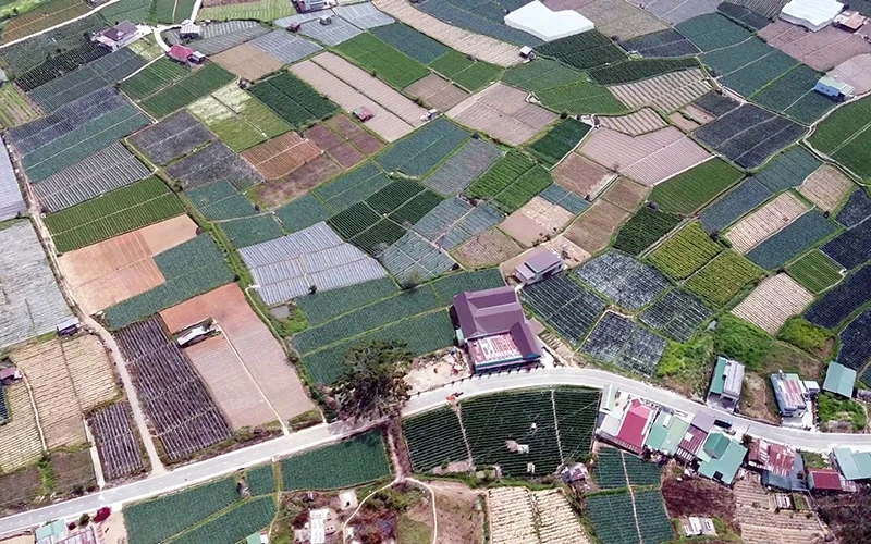 Sắc màu dưới chân đập Ða Nhim, huyện Ðơn Dương (Lâm Ðồng). 