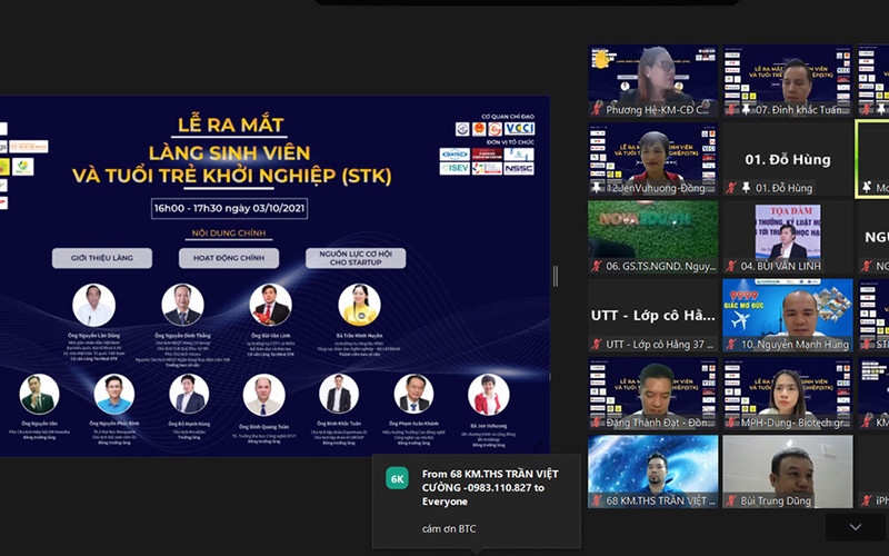 Lễ ra mắt trực tuyến Làng Sinh viên và Tuổi trẻ khởi nghiệp.