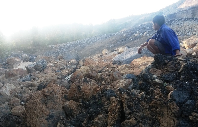 Mỏ than Minh Tiến, nơi xảy ra khai thác than trái phép. (Ảnh: Thế Bình)
