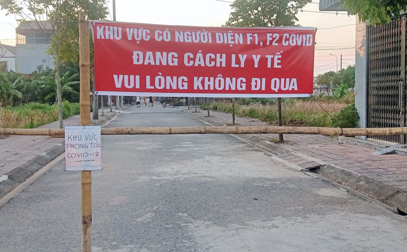 Toàn bộ khu vực phát hiện 53 ca F0 tại xã Đông Mỹ (thành phố Thái Bình) đang được kiểm soát chặt.