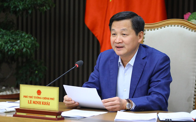 Phó Thủ tướng Lê Minh Khái phát biểu tại buổi làm việc. 