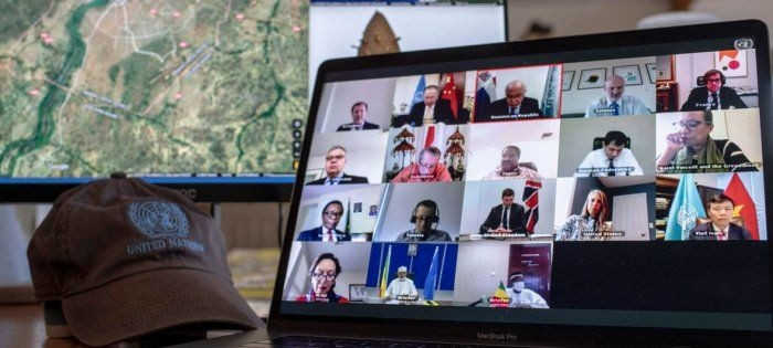 Một cuộc họp trực tuyến của HĐBA LHQ (Ảnh: UN)