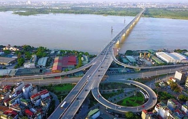 Phối cảnh cầu Vĩnh Tuy sau khi hoàn thành xây dựng giai đoạn 2.