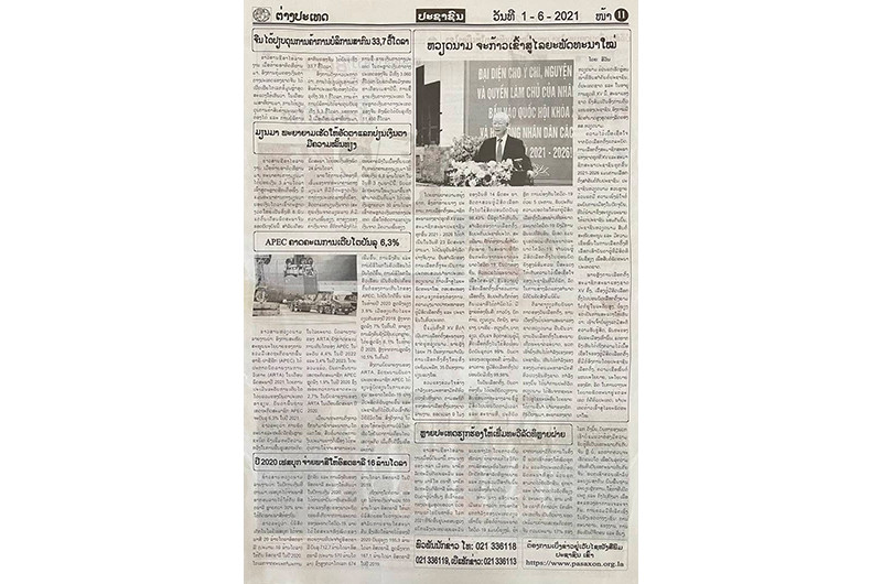 Báo Pasaxon ngày 1-6 đăng bài viết “Việt Nam sẽ bước vào giai đoạn phát triển mới”.