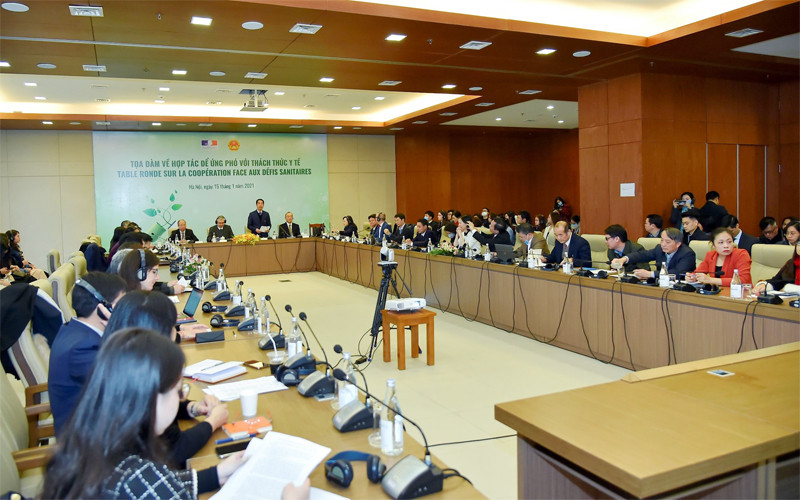 Tọa đàm về hợp tác Pháp - Việt ứng phó thách thức y tế. Ảnh: Đại sứ quán Pháp tại Việt Nam