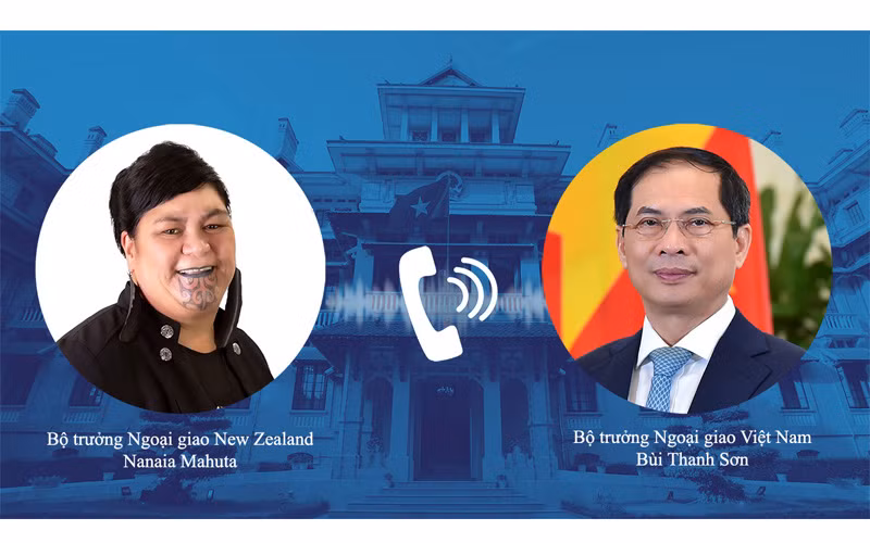 Bộ trưởng Ngoại giao Bùi Thanh Sơn và Bộ trưởng Ngoại giao New Zealand  Nanaia Mahuta đã có cuộc điện đàm ngày 8/10. 