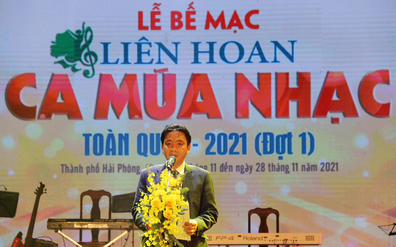 Thứ trưởng Hoàng Đạo Cương phát biểu bế mạc. (Ảnh: Cục Nghệ thuật biểu diễn)