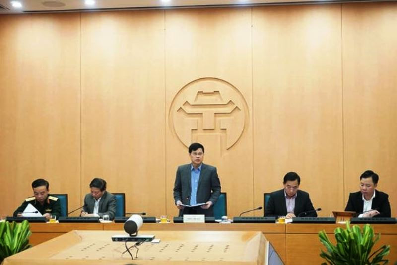 Phó Chủ tịch UBND TP Hà Nội Ngô Văn Quý chỉ đạo cuộc họp Ban Chỉ đạo phòng, chống dịch Covid-19.