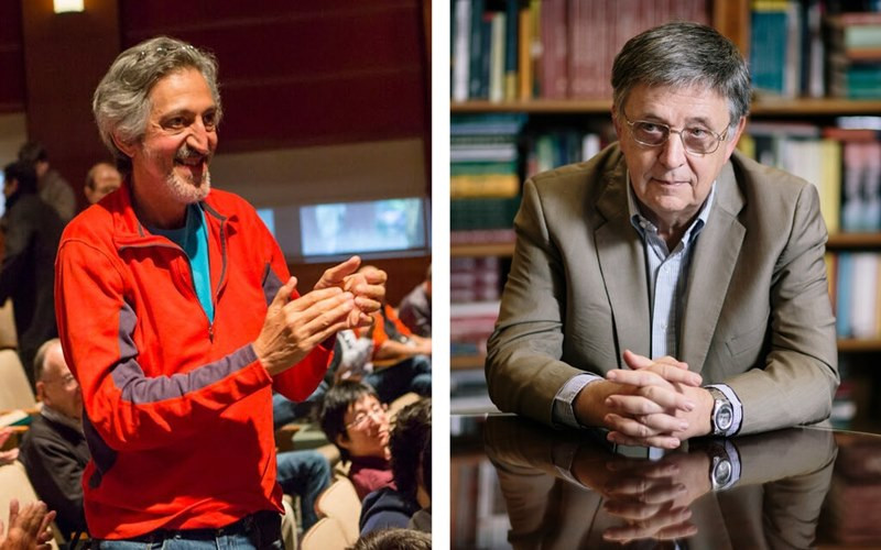 Hai nhà toán học Avi Wigderson (bên trái) và László Lovász.