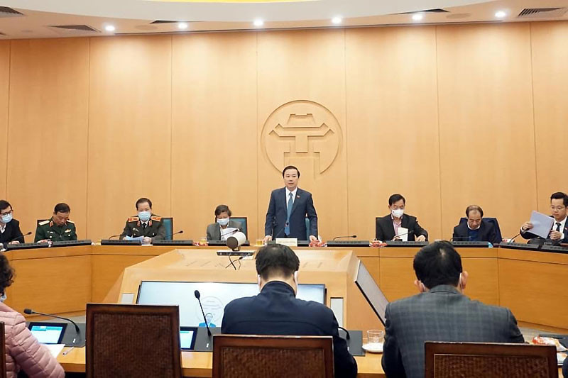 Phó Chủ tịch UBND TP Hà Nội phát biểu chỉ đạo Hội nghị giao ban của Ban Chỉ đạo phòng chống Covid-19 TP Hà Nội.