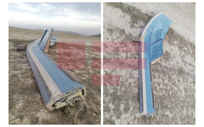 Mảnh vỡ của chiếc máy bay gặp nạn ở Azerbaijan. (Nguồn apa.az)