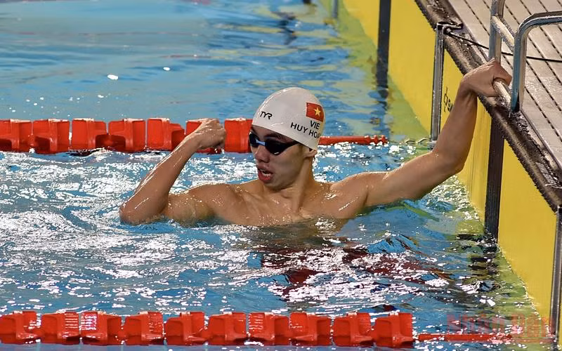 Nguyễn Huy Hoàng đã lập kỷ lục mới của SEA Games (Ảnh: TRẦN HẢI)