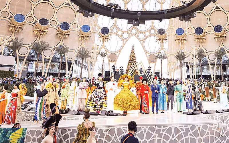 Trình diễn thời trang và nghệ thuật Việt Nam tại Triển lãm Thế giới Expo 2020 Dubai. Ảnh: LAN PHƯƠNG 