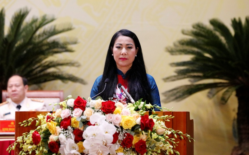 Đồng chí Hoàng Thị Thúy Lan, Bí thư Tỉnh ủy khóa 17 phát biểu bế mạc Đại hội.