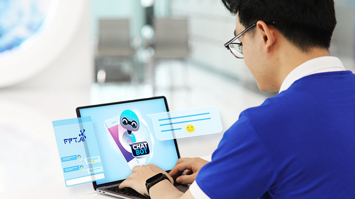 Nền tảng AI Conversation (chatbot) của FPT.AI đã được tích hợp vào quy trình chăm sóc khách hàng của nhiều ngân hàng lớn tại Việt Nam. Ảnh: FPT.AI. 