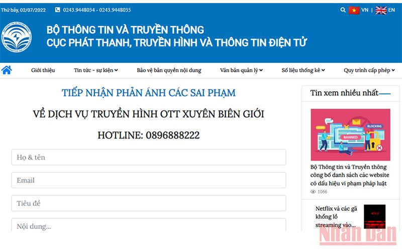 Tăng cường kiểm soát nội dung truyền hình trên internet