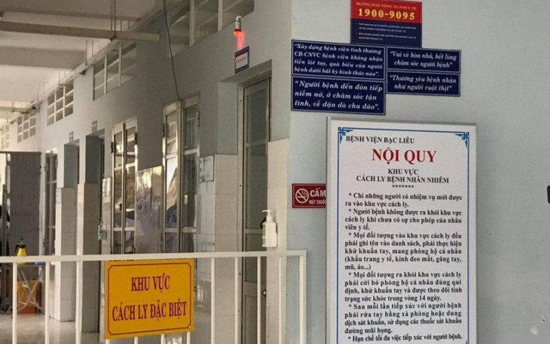 Khu vực cách ly đặc biệt tại Bệnh viện đa khoa Bạc Liêu, nơi điều trị bệnh nhân mắc Covid-19.