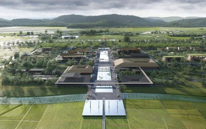 Phối cảnh khu lưu niệm Chủ tịch Hồ Chí Minh. 