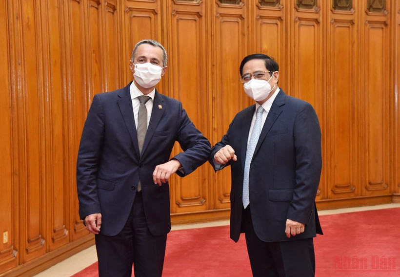 Thủ tướng Chính phủ Phạm Minh Chính tiếp Phó Tổng thống, Bộ trưởng Ngoại giao Thụy Sỹ Ignazio Cassis sang thăm chính thức Việt Nam.