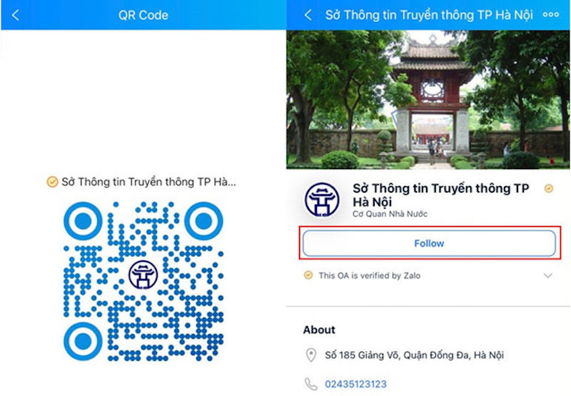 Người dân có thể quét mã QR và nhấn “Quan tâm” sẽ nhận được ngay những tin tức về bầu cử.