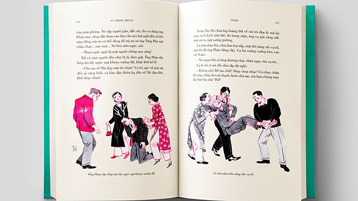 Nhân vật trong tiểu thuyết “Số đỏ” qua tranh vẽ minh họa của họa sĩ Thành Phong.