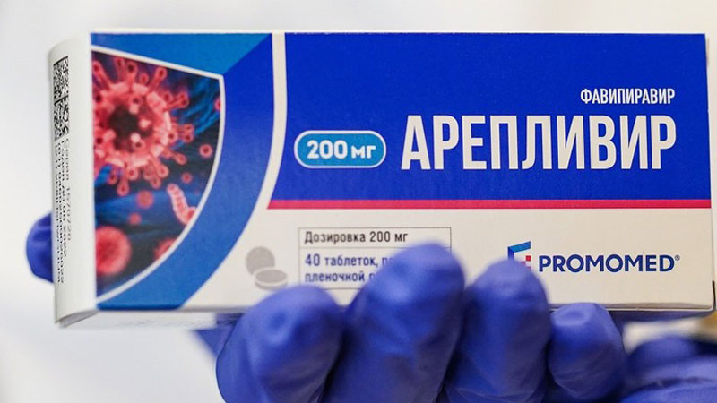 Hộp thuốc Areplivir chống Covid-19 của Nga ở dạng viên nén. (Ảnh: Sputnik)