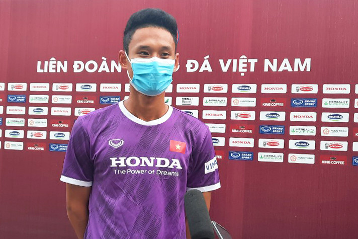 Trung vệ Đoàn Anh Việt bày tỏ quyết tâm của mình. (Ảnh: VFF)