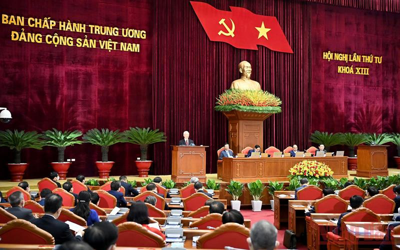 Hội nghị lần thứ tư Ban Chấp hành Trung ương Đảng khóa XIII. (Ảnh: ĐĂNG KHOA)