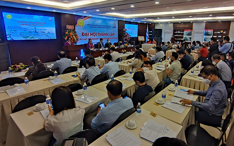 Quang cảnh Đại hội lần thứ I Câu lạc bộ Doanh nghiệp khoa học và công nghệ Thành phố Hồ Chí Minh. (Ảnh: Tùng Anh)