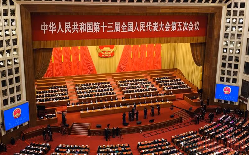 Phiên bế mạc kỳ họp thứ 5 Quốc hội Trung Quốc khóa 13. (Ảnh: HỮU HƯNG)