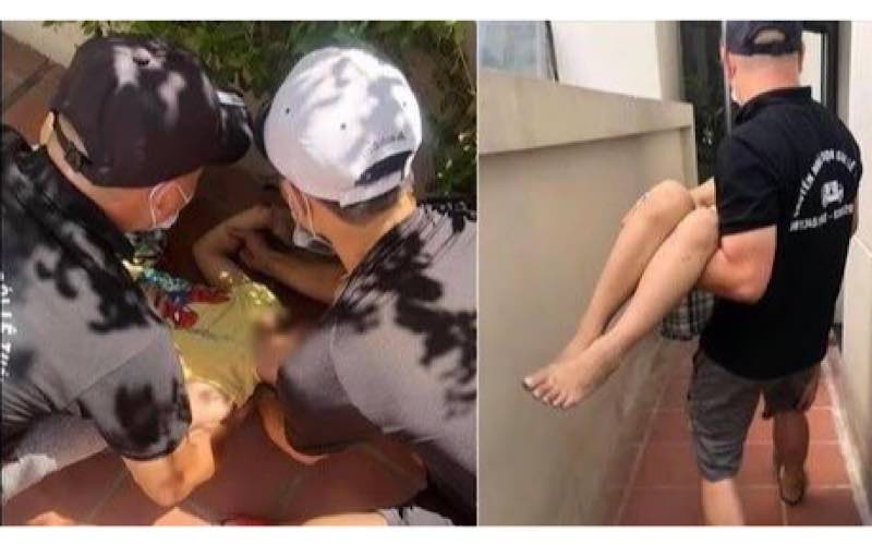 Cháu bé rơi từ tầng 5 chung cư K Park xuống dưới bị gãy tay.