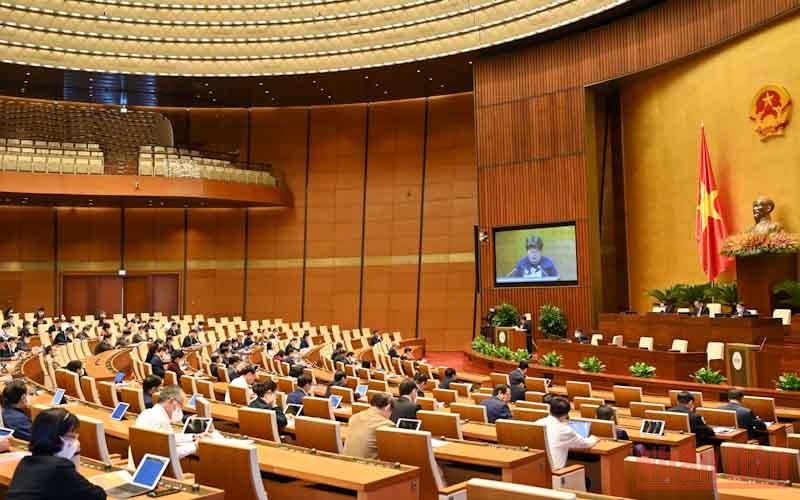 Quang cảnh phiên họp Quốc hội chiều 22/10. (Ảnh: DUY LINH)