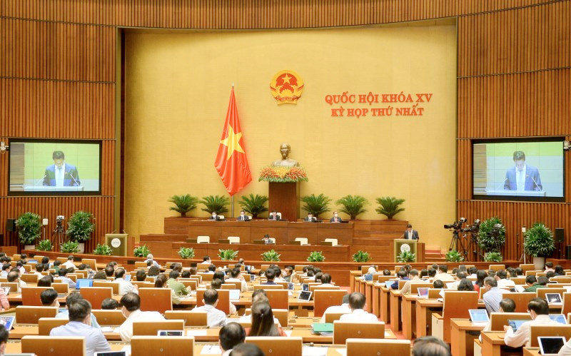 Quang cảnh hội trường kỳ họp thứ nhất, Quốc hội Khóa XV.