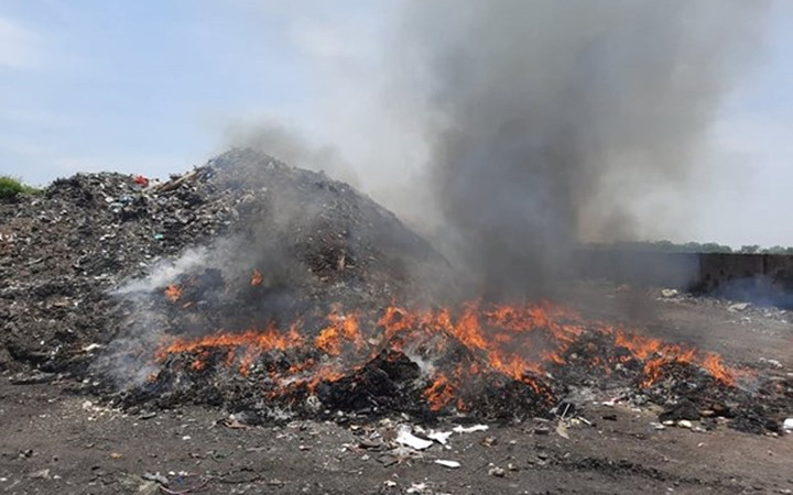 Bãi rác thôn Yên Đồng, huyện Yên Lạc, tỉnh Vĩnh Phúc. Ảnh: Vietnamplus.vn