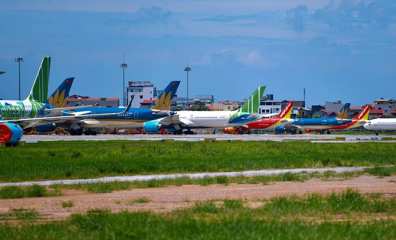 Máy bay hoạt động tại sân bay Nội Bài. (Ảnh: Cục Hàng không Việt Nam cung cấp)