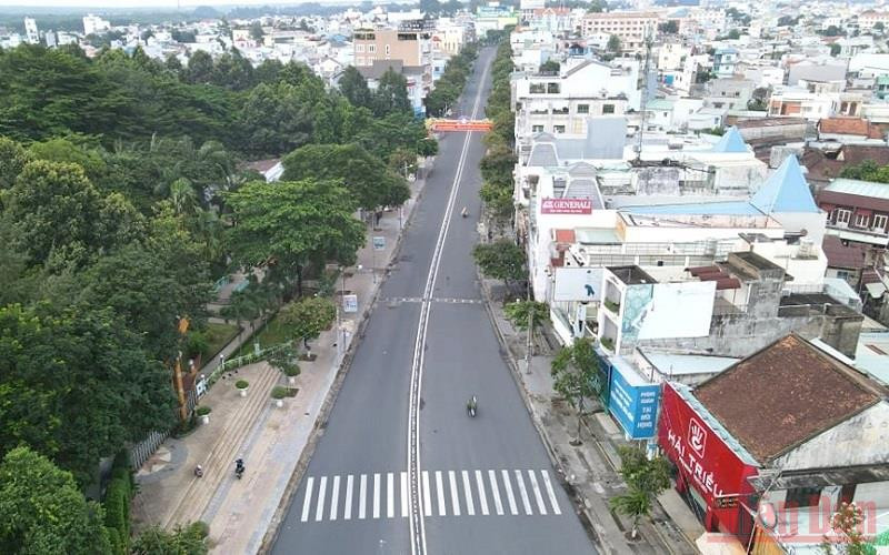 Một góc TP Biên Hòa khi giãn cách xã hội theo Chỉ thị 16 tăng cường.