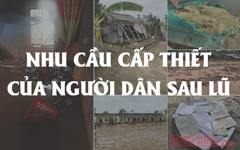 Nhiều nhu cầu cấp thiết của bà con vùng lũ miền trung cần được hỗ trợ. 
