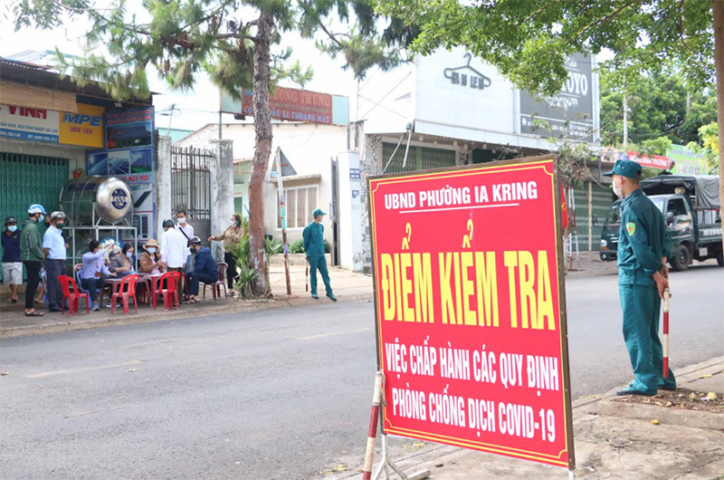 TP PleiKu tăng cường các biện pháp thực hiện giãn cách xã hội từ 8 giờ ngày 26/7.