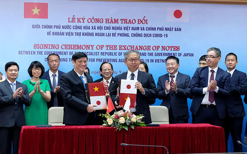 Nhật Bản viện trợ Việt Nam hai tỷ yên phòng, chống Covid-19. (Ảnh: TRẦN MINH)