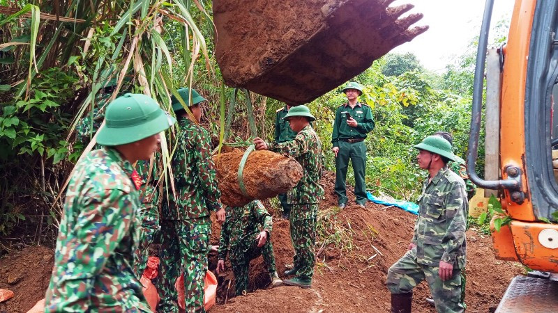 Lực lượng chức năng đã hủy nổ quả bom an toàn.