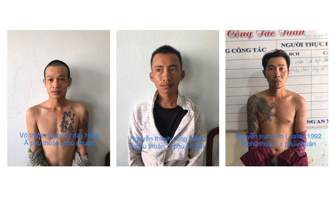 Các đối tượng cưỡng đoạt tài sản công dân tại cơ quan Công an.