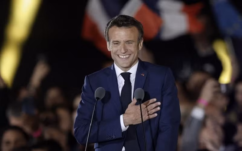 Tổng thống Pháp Emmanuel Macron giành chiến thắng trong cuộc bầu cử tổng thống năm 2022. (Ảnh: Reuters)