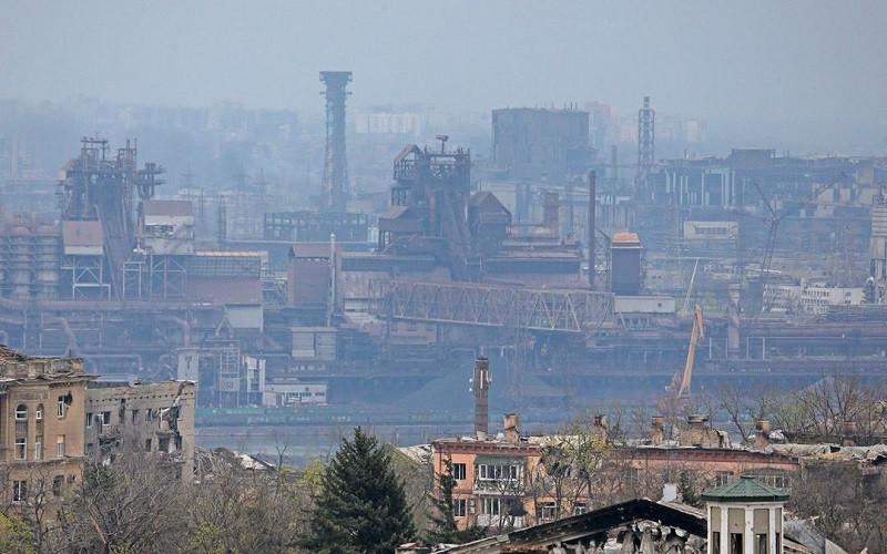 Toàn cảnh nhà máy thép Azovstal ở thành phố cảng phía nam Mariupol, Ukraine, ngày 19/4/2022. (Ảnh: Reuters)