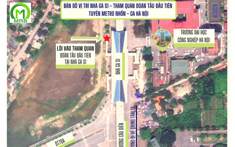 Sơ đồ hướng dẫn người dân đến tham quan đoàn tàu.