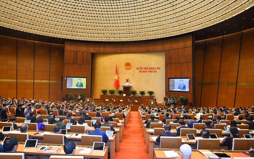 Phiên khai mạc Kỳ họp thứ ba, Quốc hội khóa XV, sáng 23/5/2022. (Ảnh: DUY LINH)