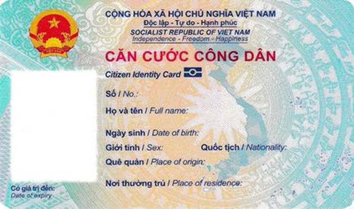 Mẫu Căn cước công dân có gắn chíp điện tử.