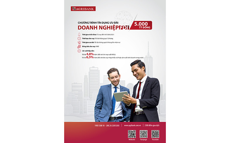 Agribank dành 5.000 tỷ đồng cho vay ưu đãi khách hàng doanh nghiệp FDI