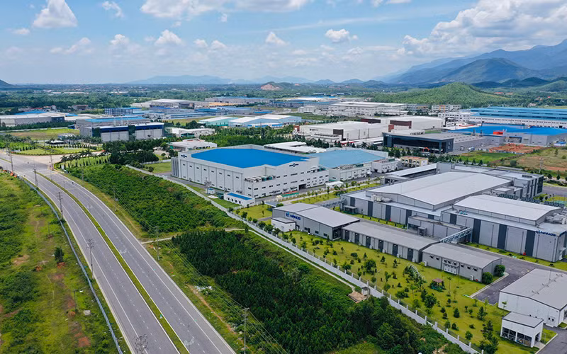 Khu công nghiệp Bá Thiện II tại huyện Bình Xuyên. (Ảnh: Hà Hồng Hà)